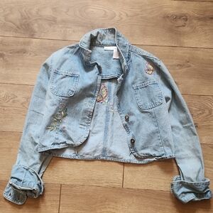 NWOT Nina Blue Denim Jacket with Embroidery